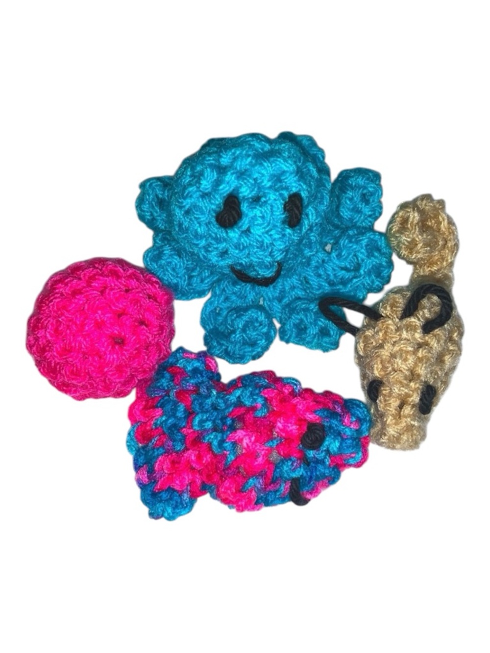 Hand Crafted Organic Catnip Cat Toy Crochet Variety Set 4 Interactive Yarn Toys - Picture 6 of 12